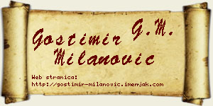 Gostimir Milanović vizit kartica